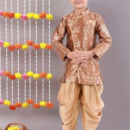 Pehanaava Boys Printed Long Sleeve  Sherwani-image-19