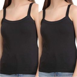 SAJATA Women Pack Of 2 Cotton Non-Padded Camisoles-image-56