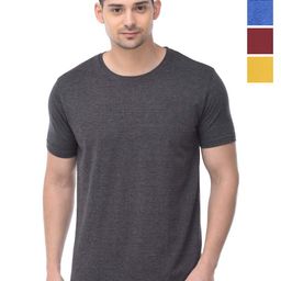COLOR CAPITAL Unisex Pack Of 4 Solid Round Neck Cotton T-shirts-image-81