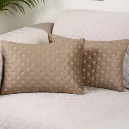 Modern Minimalist Rectangle Cushion Covers Set of 2 | 12x18 Inches Velvet Pillow Covers | Decorative Dot Design Mouse Color-17