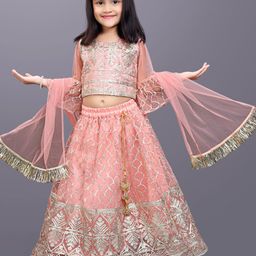 satyamfab Girls Floral Embroidered Gotta Patti Ready to Wear Lehenga & Choli With Dupatta-image-101