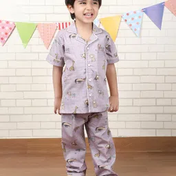 Polka Tots Boys Printed Pure Cotton Night suit-image-94