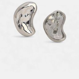 SOHI Set Of 2 Silver-Plated Contemporary Studs Earrings image 5