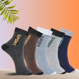 MJE Unisex Pack Of 5 Printed Anti-Odour Ankle-Length Socks-picture-38