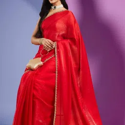 LOROFY Beads and Stones Tussar Saree-picture-14