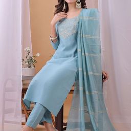 HRITIKA Women Floral Kurta Sets With Dupatta-image-62