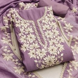 HERE&NOW Embellished Roman Silk Unstitched Dress Material-image-62