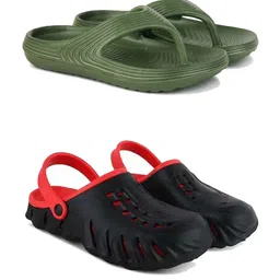 PENNEN Men Pack Of 2 Self-Designed Clogs & Thong Flip-Flops-image-38