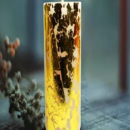 PROKART Black & Yellow 1 pieces Pillar Candle-0