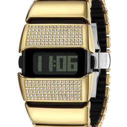 ZAADRAN Unisex Dial & Stainless Steel Bracelet Style Straps Digital Automatic Watch NeoHub Golden-picture-3