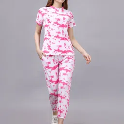 AKSHARAM Tie & Dye Printed T-Shirt & Trousers Co-Ords-22
