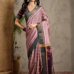 Anouk Floral Silk Blend Banarasi Saree-image-84