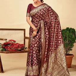 KALINI Floral Zari Banarasi Saree-image-54