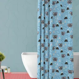 ArtzFolio Blue and White Printed Waterproof Shower Curtain-image-79