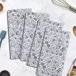HOME COLORS.IN 4-Pcs Black & White Printed KitchenTowels-image-90
