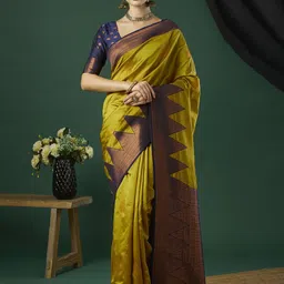 KAYOMMI Woven Design Zari Banarasi Saree-picture-6
