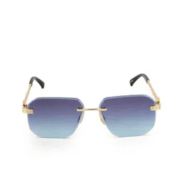 BAYBERRY Unisex Blue Lens & Gold-Toned Square Sunglasses with-12