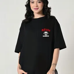 OWL MINK Women Printed Pure Cotton Applique T-shirt-image-15