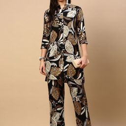 SHOWOFF Women Floral Printed Regular Kurti with Trousers-image-16