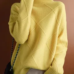 StyleCast Women Turtle Neck Long Sleeves Ribbed Pullover Sweaters-10