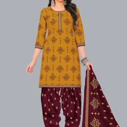 shree jeenmata collection Women Printed Regular Pure Cotton Kurta with Patiala & With Dupatta-picture-54