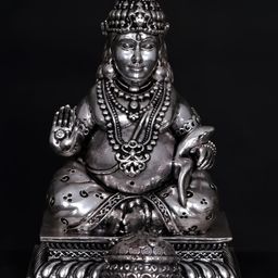 Exotic India Silver-Toned & Black Lord Kubera Religious Brass Idol Showpiece-image-48