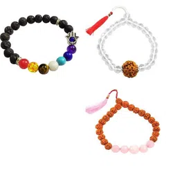 Divine souvenirs Unisex Set Of 4 Artificial Beaded Elasticated Bracelets-100
