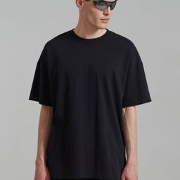 SMAN Round Neck Drop-Shoulder Sleeves Cotton Oversized T-shirt-image-67