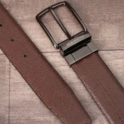 Peter England Men Textured Leather Reversible Formal Belt-picture-40