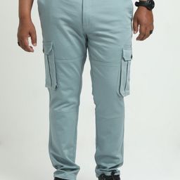 NEVER NEUD Men Relaxed Cargos Trousers-image-91