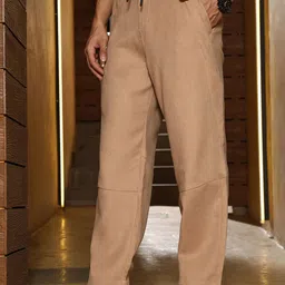 Campus Sutra Men Comfort Cotton Relaxed Fit Trousers-picture-45