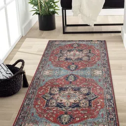 OBSESSIONS Red & Blue Printed Rectangular Bedside Runners-30