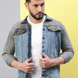 VOXATI Men Washed Denim Jacket-image-17