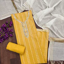 Maroosh Striped Embellished Beads and Stones Unstitched Dress Material-image-41