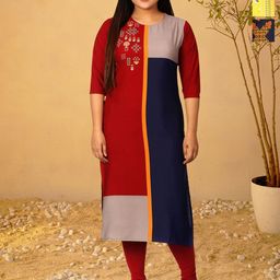 Anouk Rustic Women Pack of 3 Ethnic Motifs Printed Festive Straight Kurtas-image-48