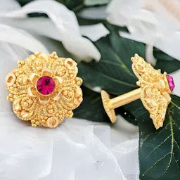 DIVASTRI Gold-Plated Floral Shaped Studs-image-93