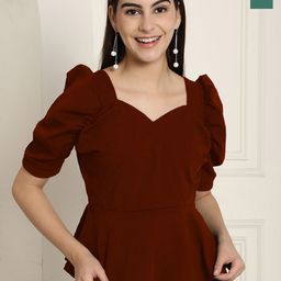 Tromko Pack Of 2 Solid Sweetheart Neck Top-image-64