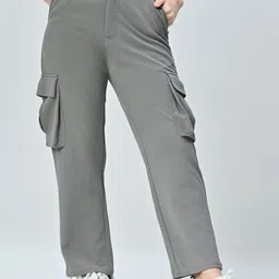 OWL MINK Women Smart High-Rise Cargos Trousers-image-27