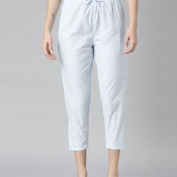 TWIN BIRDS Women Striped Straight Fit Cotton High Ankle Trouser-image-14