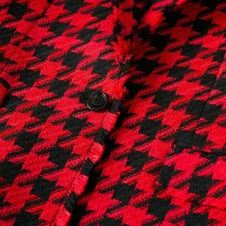 MANGO Houndstooth Self Design Notched Lapel Single-Breasted Blazer image 3