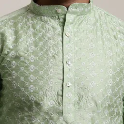 SOJANYA Self Design Thread Work Mandarin Collar Kurta image 3