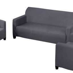 Stylista Grey 5 Seater Stretchable Protector Sofa Cover With Arms-image-86