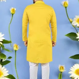 Atly Men Embroidered Regular Sequinned Kurta with Pyjamas image 4