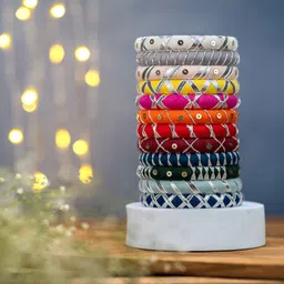 Taasha Craft Aarohi Set Of 12 Thread Bangles-82
