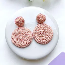 Crunchy Fashion Artificial Beaded Circular Drop Earrings-image-63