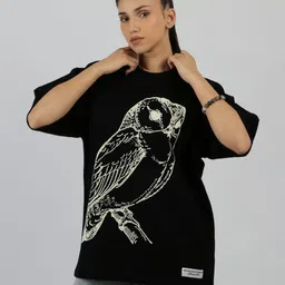 No Nazar Printed Oversized Cotton T-shirt-image-33