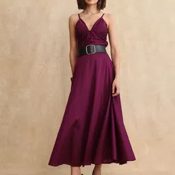 RAREISM Mid Rise Flared Midi Skirts-picture-52