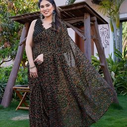 Lookmark Floral Printed Pure Georgette Saree-image-9