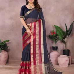 Moda Rapido Solid Zari Organza Saree-image-17