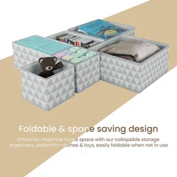 Kuber Industries Grey Set of 6 Reusable Drawer Organiser Organisers image 4